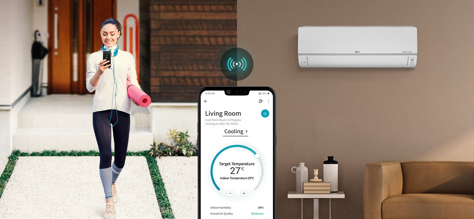 Ứng dụng LG THINQ có thể kết nối điện thoại với điều hòa đơn giản chỉ cần có mạng
